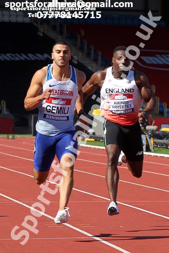 Mens 100 metres, 2019 Muller British Championships, Alexander Stadium, Birmingham. Photo: David T. Hewitson/Sports for All Pics